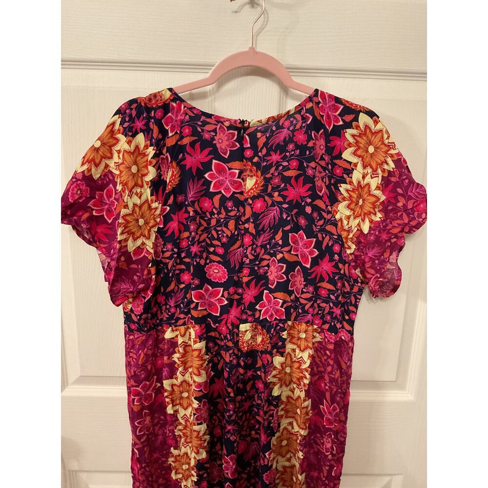 NWOT SHEIN Curve V-Neck Bohemian Printed Wide Leg Jumpsuit, 1XL - Picture 9 of 9